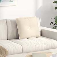 vidaXL Ryggkudde Kräm 50 x 45 cm Kordread tyg