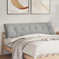 vidaXL Ryggkudde Ljusgrå 180 x 50 cm Mikrofiber Tyg