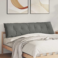 vidaXL Ryggkudde Mörkgrå 180 x 50 cm Mikrofiber Tyg