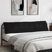 vidaXL Ryggkudde Svart 200 x 19 x 50 cm tyg