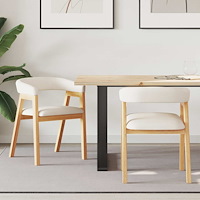 vidaXL Matstolar 2 pcs Naturfärg 54 x 57 x 73 cm Massiv Gummiträ