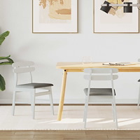 vidaXL Matstol 2 pcs Vitt och Grått Massiv Gummiträ