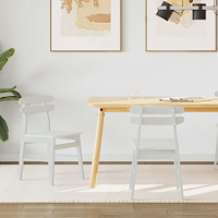 vidaXL Matstol 2 pcs Vit Massiv Gummiträ