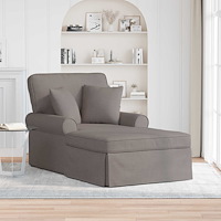 vidaXL Chaise Lounge med Kjol med kudde Taupe 91 x 157 x 91 cm tyg