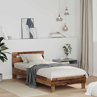 vidaXL Sängram Gammalt trä 98,5 x 200 cm Konstruerat trä