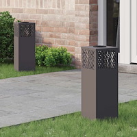 vidaXL Solar LED Stig Ljus Fiskbensmönster 2 pcs Svart Kallvalsat stål