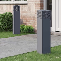 vidaXL Solar LED Stig Ljus 2 pcs Antracit Kallvalsat stål