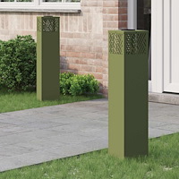 vidaXL Solar LED Stig Ljus 2 pcs Olivgrön Kallvalsat stål