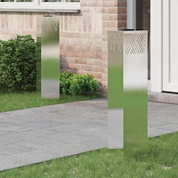 vidaXL Solar LED Stig Ljus 2 pcs Rostfritt stål Rostfritt stål