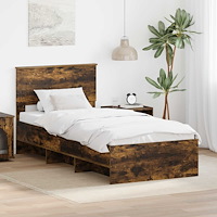 vidaXL Sängram med huvudgavel Rökt ek 120 x 123 cm Konstruerat trä