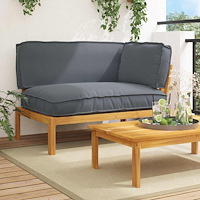 vidaXL Soffset med kudde Antracit 131,5 x 92 x 69 cm Massivt Akaciaträ