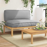 vidaXL Soffset med kudde Grå 120 x 80 x 69 cm Massivt Akaciaträ