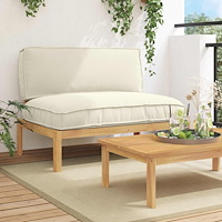 vidaXL Soffset med kudde Kräm 120 x 80 x 69 cm Massivt Akaciaträ