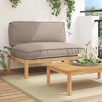 vidaXL Soffset med kudde Taupe 120 x 80 x 69 cm Massivt Akaciaträ