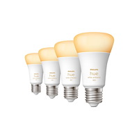 Philips Philips Hue White - LED-glödlampa - form: A60 - E27 - 6 W - varmt till kallt vitt ljus - 2200-6500 K (paket om 4)