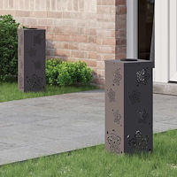 vidaXL Solar LED Stig Ljus 2 pcs Svart Kallvalsat stål