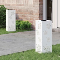 vidaXL Solar LED Stig Ljus 2 pcs Vit Kallvalsat stål