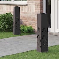 vidaXL Solar LED Stig Ljus 2 pcs Svart Kallvalsat stål