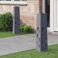 vidaXL Solar LED Stig Ljus 2 pcs Antracit Kallvalsat stål