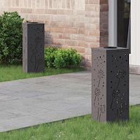 vidaXL Solar LED Stig Ljus 2 pcs Svart Kallvalsat stål