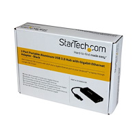 StarTech.com StarTech.com Bärbar USB 3.0-hubb med 3 portar plus Gigabit E...