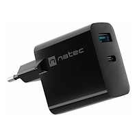 NATEC Natec Ribera strömadapter - GaN - USB, USB-C - 65 Watt
