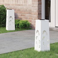 vidaXL Solar LED Stig Ljus 2 pcs Vit Kallvalsat stål