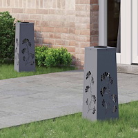 vidaXL Solar LED Stig Ljus 2 pcs Antracit Kallvalsat stål