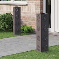 vidaXL Solar LED Stig Ljus 2 pcs Svart Kallvalsat stål