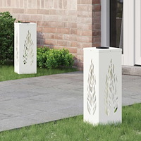 vidaXL Solar LED Stig Ljus 2 pcs Vit Kallvalsat stål