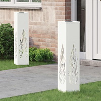 vidaXL Solar LED Stig Ljus 2 pcs Vit Kallvalsat stål