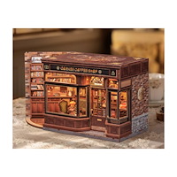 Cutebee Book Nook Dollhouse Corner Coffee shop