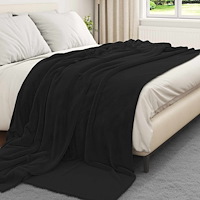 vidaXL Kastfilt Svart 240 x 270 cm Fleece