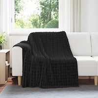 vidaXL Kastfilt Svart 200 x 150 cm Fleece