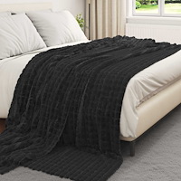 vidaXL Kastfilt Svart 270 x 240 cm Fleece
