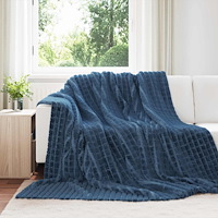 vidaXL Filtar 6 pcs Mörkblå 240 x 220 cm Fleece