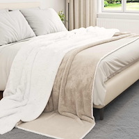 vidaXL Kastfilt Beige 240 x 270 cm Fleece