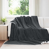 vidaXL Kastfilt Mörkgrå 220 x 240 cm Fleece