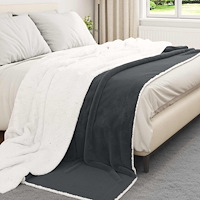 vidaXL Kastfilt Mörkgrå 240 x 270 cm Fleece