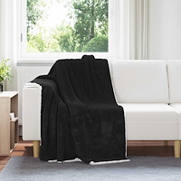 vidaXL Kastfilt Svart 130 x 150 cm Fleece