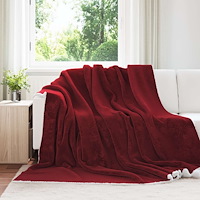 vidaXL Kastfilt Bordeaux Röd 240 x 270 cm Fleece