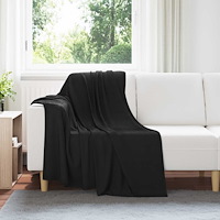 vidaXL Kastfilt Svart 170 x 130 cm Fleece