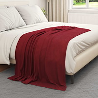 vidaXL Kastfilt Bordeaux Röd 170 x 130 cm Fleece