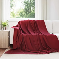 vidaXL Kastfilt Bordeaux Röd 270 x 240 cm Fleece