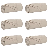 vidaXL Filtar 6 pcs Beige 200 x 150 cm Fleece