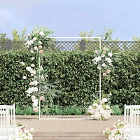 vidaXL Bröllopsbåge Vit 150 x 49,5 x 200 cm Stål