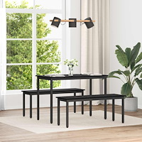 vidaXL bänk Svart Ek 110 x 35 x 45 cm Konstruerat trä