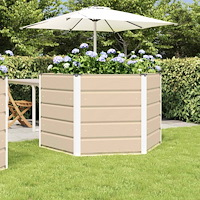 vidaXL Planteringskärl Elfenben 129 x 129 x 75 cm Stål