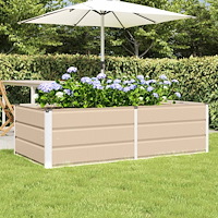 vidaXL Planteringskärl Elfenben 160 x 80 x 45 cm Stål