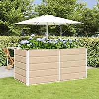 vidaXL Planteringskärl Elfenben 160 x 80 x 75 cm Stål